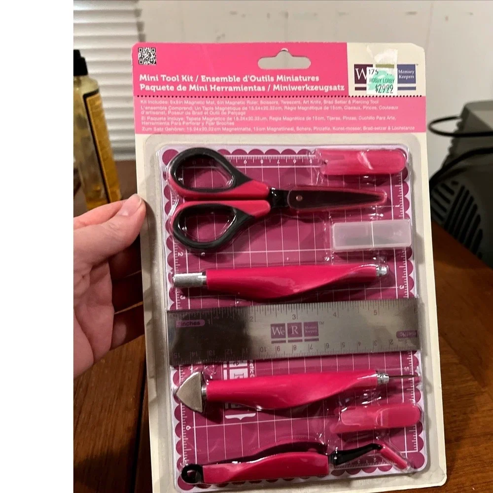 We R Memory Keepers Mini Tool Kit Pink Scrapbooking Craft Tools New Sealed Ruler